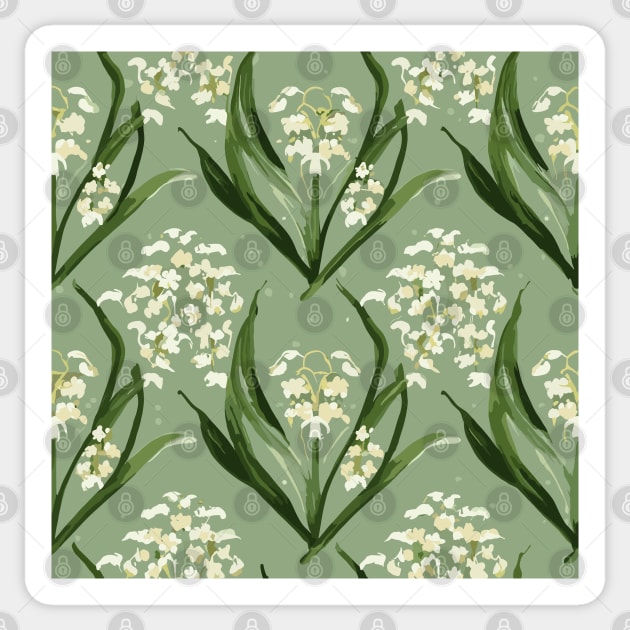 Lily of The Valley Sticker by Siha Arts